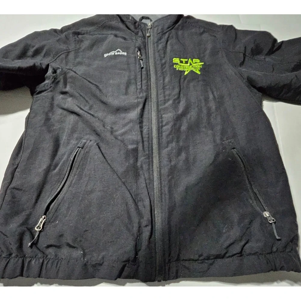 Eddie Bauer Nylon Work Jacket Sherpa Fleece Lined Rain & Wind Resistant Men's Lg